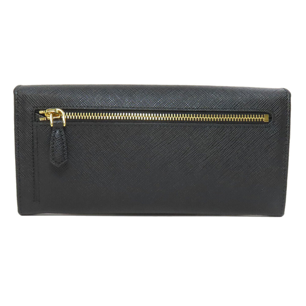 Prada Long Leather Wallet Saffiano Black